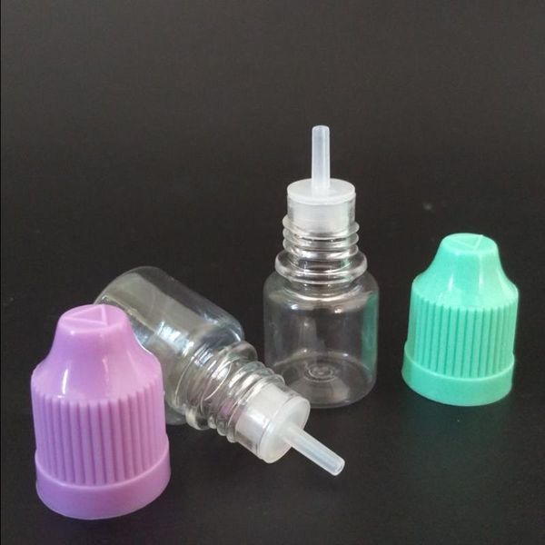 5000Pcs 3ml Mini Flacons compte-gouttes en plastique avec couvercles ChildProof colorés Pointe fine pour 3ml Ejuice Eliquid Oil Livraison gratuite DHL Lqckl