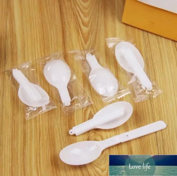 Cuillère pliante en plastique blanc jetable de 5000 pièces cuillère à pouding à la crème glacée avec emballage individuel de qualité supérieure