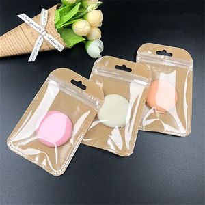 5000 pcs/lot 7*11 cm petit sac ziplock en papier kraft bijoux fermeture éclair fermeture éclair refermable Poly sacs clair Mini pochette épaisse