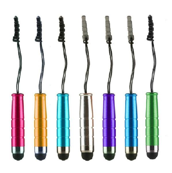 5000 unids/lote precio barato Mini Stylus Lápiz de pantalla táctil con enchufe antipolvo para pantalla capacitiva teléfono tableta PC envío gratis