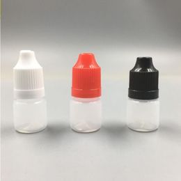 5000 Unids / lote Botella de Pe 3 ml Botellas de gotero vacías pequeñas de plástico 3CC E Botella de líquido con punta de aguja Tapa a prueba de niños Fbivg