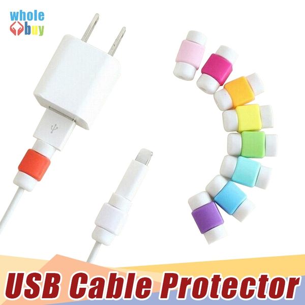 5000 unids/lote Clips de bobinado de silicona línea USB Protector de Cable de datos Cables enrollador de protección para línea de datos de teléfono móvil herramienta de bobinado de línea de auriculares