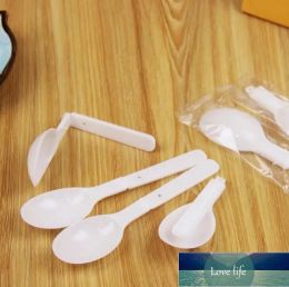 5000 stks Kwaliteit Wegwerp Plastic Witte Scoop Opvouwbare Lepel Ijs Pudding Scoop Met Individueel Pakket