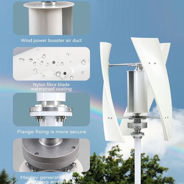 5000W 2000W Générateur éolien Turbine Axe vertical permanent MagleV Generator Electric Power 12V 24V 48V MPPT CONDUCHER DE CHARGE