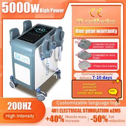 5000W DLS-EMSLIM NEO MACHA REMOLACIÓN CELOLITE REDUCCIÓN CELOMBRADO EMSZERO MUSCULADOR 4 MANEJES CON MÁQUINA RF Alta potencia