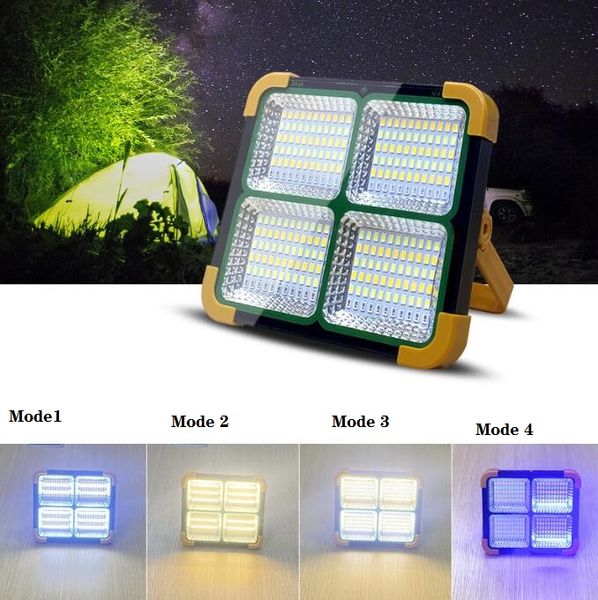 Lanternes solaires portables 5000W, lampe LED solaire d'urgence haute puissance, multifonction, Rechargeable par USB, 4 modes d'éclairage, lampe de camping en plein air suspendue