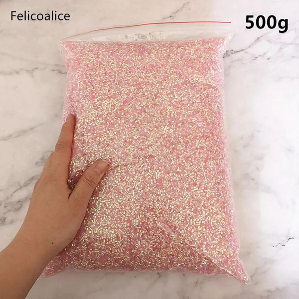 Perles Bingsu colorées en plastique, 500g, 2x3mm, breloques cylindriques, à la mode, pour bricolage, ornement, accessoires de fabrication de bijoux, 240220