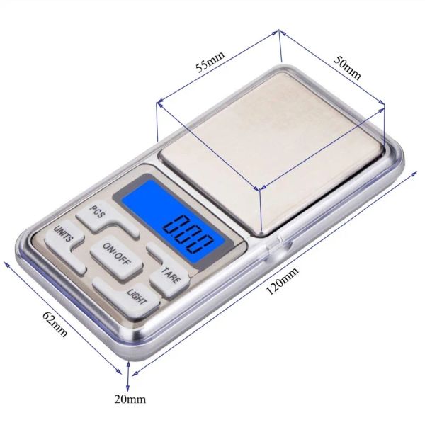 500g / 300g / 200g x 0,01g Mini Pocket Digital Electronic Scale pour Gold Sterling Silver Jewelry Scales G / TL / OZ / CT / GN Balance de poids