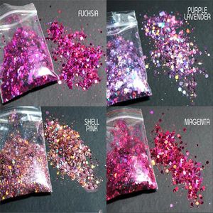 500 g elk Rainbow Holographic Glitters Mix 50 tinten holografische nail art gel acryl UV-hars holopigment 240219