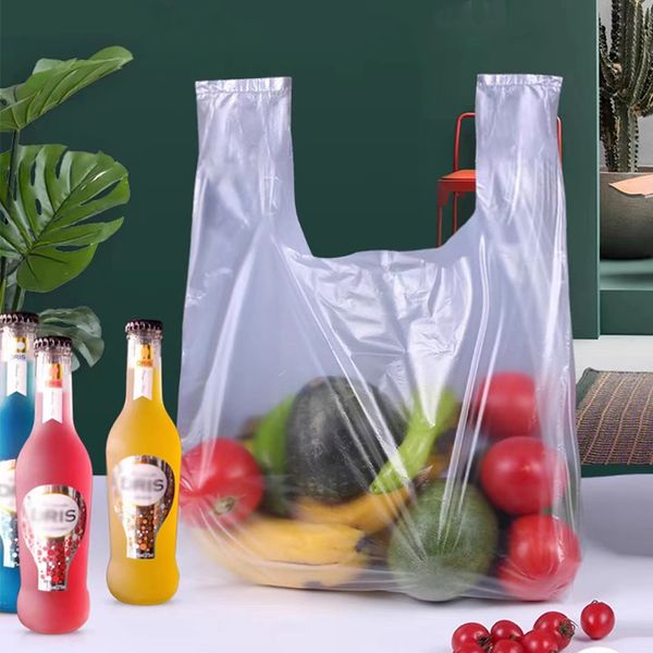 Bolsas de plástico de estilo medio grueso de 500g, 24x37cm, venta al por mayor, bolsas blancas para comida, bolsas transparentes para llevar, bolsas de compras, bolsas de conveniencia