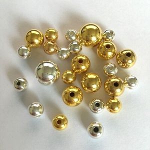 500gram / partij 2.3-3mm gouden acryl ronde parel spacer losse kralen sieraden, kledingstuk maken