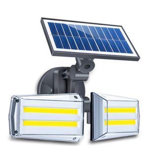 500LM 42 LED Solar Motion Sensor Twee Hoofd Rotatie Wandlamp Outdoor Waterdichte Werfbeveiliging Lamp LED Solar Licht voor Outdoor Garden Stree