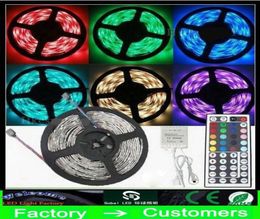 500M 500 metros RGB LED Strip Light 5mroll 5050 SMD 5M Flexível 16ft 300 LEDs IMPERMEÁVEL com 44key IR REMOTE Controller por DHL s1336088