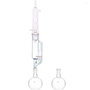 500ml 24/40 Glass Soxhlet Extractor Allihn Condensador con dos matraces de fondo plano