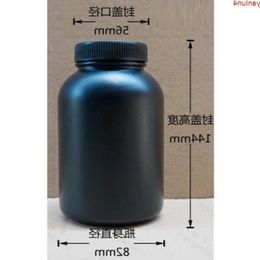 Gratis verzending 500 ml 4 stks/partij zwart plastic (HDPE) geneeskunde verpakking fles, capsule fles met binnendop hoge kwaliteit Jsdtf