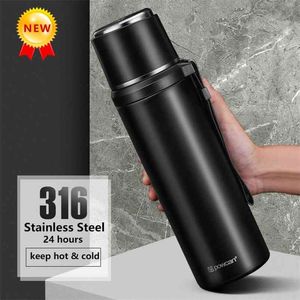 500ml / 800ml / 1000ml Thermos Mug 316 Flacon à vide en acier inoxydable Bouteille thermos portable pour bureau voyage randonnée cyclisme 210907