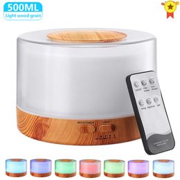 Humidificateur d'air de diffuseur d'aromathérapie 500ML avec diffuseur d'huile essentielle d'arôme de brume fraîche ultrasonique de pièce de maison de lumière LED