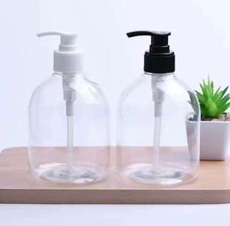500ml zwart wit hand sanitizer schuim fles transparante plastic pomp fles voor desinfectie vloeibare cosmetica warme gratis snelle zee verzending
