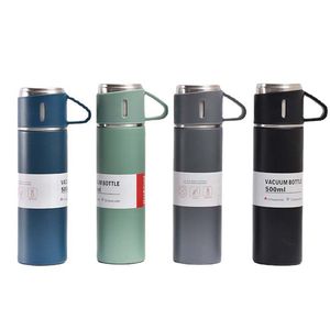 Ensemble de tasses sous vide en acier inoxydable 500, bouteilles d'eau professionnelles de 304 ml, avec 3 couvercles, ensemble de tasses cadeaux