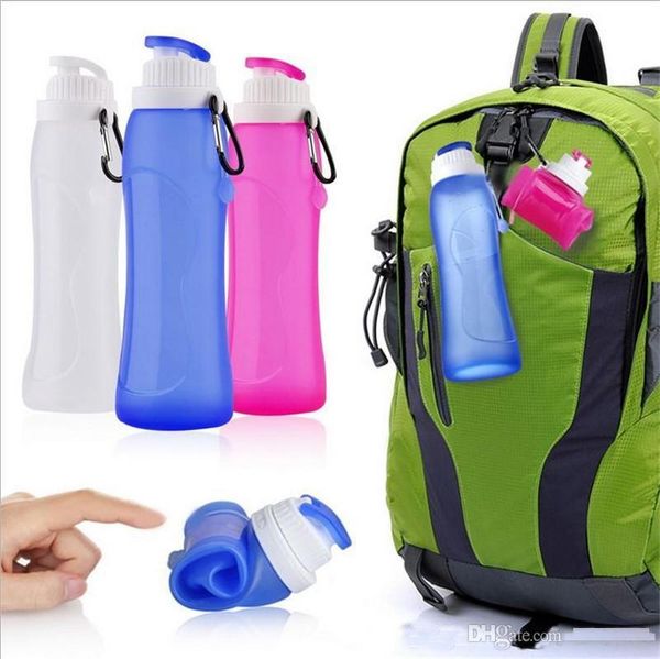 500 ML creativo plegable de silicona bebida deporte botella de agua taza Camping viaje mi botella de plástico para bicicleta b745