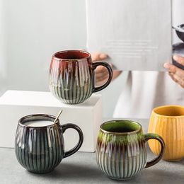 500 ml Créative Kiln Change Mug Breakfast Tass Retro Coffee tasses Milk Ceramic Tasses de grande capacité