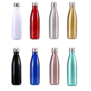 500 ml Logo personnalisé extérieur sport bouteille de voyage vide vide thermos cola coke forme double mur isolé en acier inoxydable bouteilles