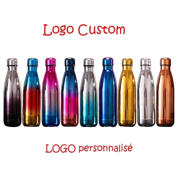 Frascos de vacío de acero inoxidable personalizados de 500 ml, taza deportiva, botella de agua fría, termo, regalos conmemorativos creativos, tazas 220706