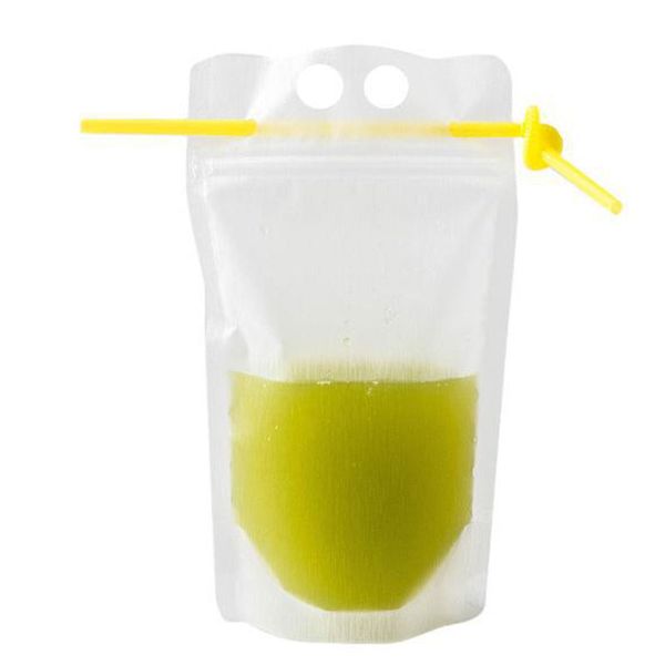 Vasos desechables de 500ml, bolsa de líquido para bebidas de plástico esmerilado, bolsas portátiles para jugo de frutas, bodas, té de la leche, zxf29