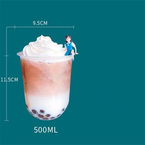 Gobelet à jus en plastique jetable de 500ml, gobelet en plastique transparent, gobelet en plastique jetable