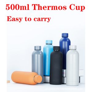 Gobelet isotherme de sport de 500ml, bouteille Thermos en acier inoxydable 304, bouilloire à petite bouche, cadeau de noël pour un ami