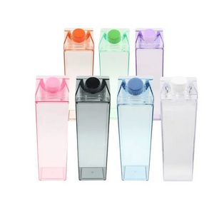 500 ml melkdoos plastic melkpak acryl waterfles helder transparant vierkant sapflessen voor buitensporten reizen BPA-vrij nieuw J0615