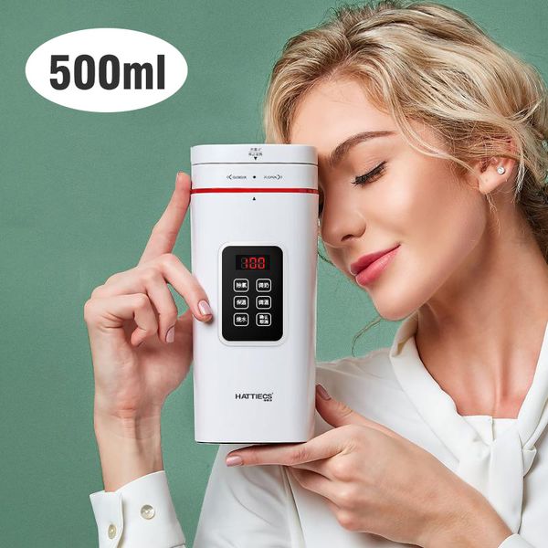 Mini tettle eléctrico de 500 ml para viajar 220V 304 Copa de calentador de agua multifunción de acero inoxidable portátil para oficina en casa