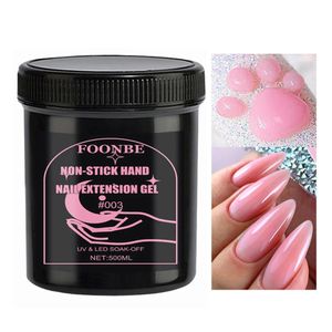 500ML Non-stick handverlenging Nail Art Gel Solid Carving Flower Shaping UV-laklijm Helder roze Gemakkelijk verlengen Poly Nail Gel 231227