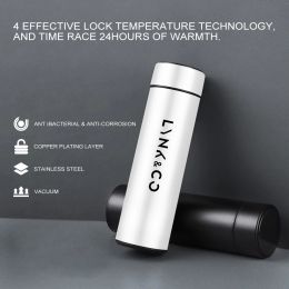 500 ml de voiture portable Smart Thermos Water Bottle Café Masse de voiture Accessoires de voiture pour Geely Lynk Co 01 05 03 09 02 04 06 07 08