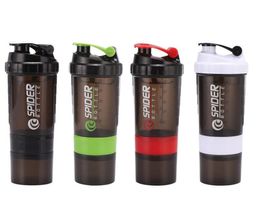 500ml Protéine Shaker Blender Mixer Cup Entraînement Sportif Fitness Gym Formation 3 Couches Multifonction Sans BPA Shaker Bouteille D'eau Conteneur