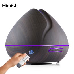 Humidificador ultrasónico de aroma de aire con control remoto de 500 ml con luces LED de color Difusor de aceite esencial de aromaterapia eléctrico para el hogar