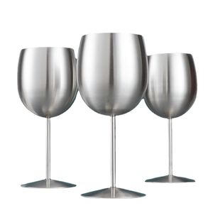 500 ml zilveren roestvrijstalen cocktailglazen Goblet Wine Glass Unbreakable Wedding Party Drinkware