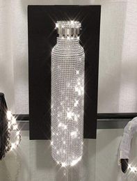 Gobelet en diamant scintillant de 500ml, bouteille d'eau en acier inoxydable avec strass scintillants, bouilloire d'extérieur Portable avec couvercle 1867552
