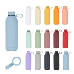 Bouteille d'eau en acier inoxydable de 500 ml, flacon de sport en métal anti-fuite, bouteille de sport colorée durable, plusieurs couleurs disponibles, tasse de voyage 15 couleurs personnalisables i0907