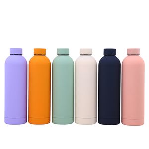 500 ml de bouteilles d'eau en acier inoxydable tasses de voyage à double mur de mur avec bouteille de protable sportif de couvercle