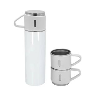 500ml sublimatie thermoskan cadeauset doos vacuüm geïsoleerde thermosset roestvrij staal 17oz thermoskan met 3 deksels voor hete koffie thee DIY