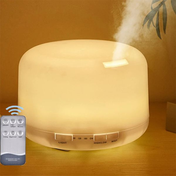 500 ml Ultrasonic Air Humidificateur Remote Contrôle d'huile essentielle Diffuseur Bureau de bureau Machine Machine Scent Diffuseur avec LED Night Lights 240425