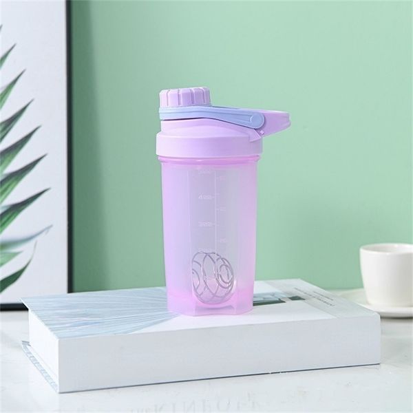 Botella de agua de 500 ML para bebida Plástico a prueba de fugas Sports s Protein Shaker Drinkware BPA FREE 220531