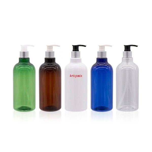 500 ml x 12 bouteille cosmétique de grande taille avec pompe à lotion argentée en plastique rechargeable utilisée pour le gel douche crème pour le visage paquet Tonergood Nevnx