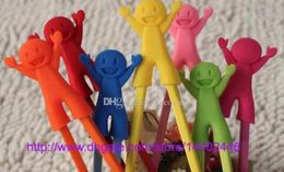 500 paires de baguettes en plastique pour enfants, nouvelle collection, aide à l'apprentissage, formation, apprentissage, jouet en plastique heureux, baguettes amusantes pour bébé In7472181