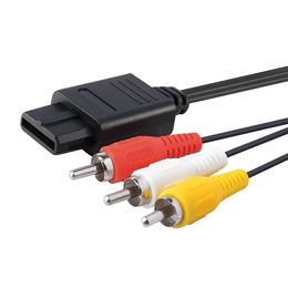 500 stks 1.8 M 6FT AV kabels TV RCA Video Cord Kabel Voor Game Cube/Voor SNES GameCube/3RCA Kabel Voor N64 64 Groothandel