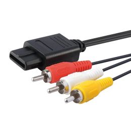 500 Uds 1,8 M 6 pies cables AV TV RCA Cable de vídeo para Game Cube/para SNES GameCube/3RCA Cable para N64 64 venta al por mayor LL