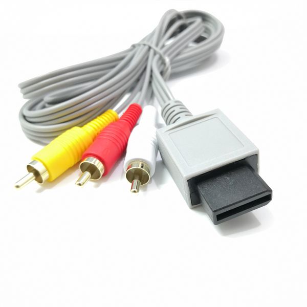 500 Uds 1,8 m Audio Video AV Cable consola de juegos compuesto 3 RCA Cable principal 480p para consola Nintendo Wii