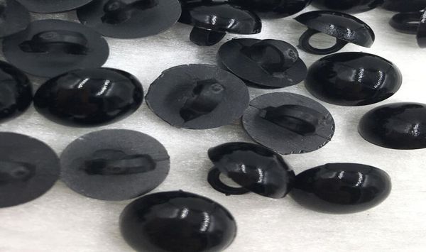 500 Uds. Botones de vástago Negro de seta acrílica de 10mm botón decorativo de plástico Negro DIY ojo de costura para muñecas ojos de juguete PT1334068510