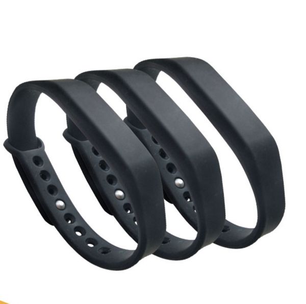 500 pièces 125khz réglable ID Silicone étanche RFID Bracelet Bracelet porte-clés jeton TK4100 étiquettes d'identification noir piscine Sauna salle